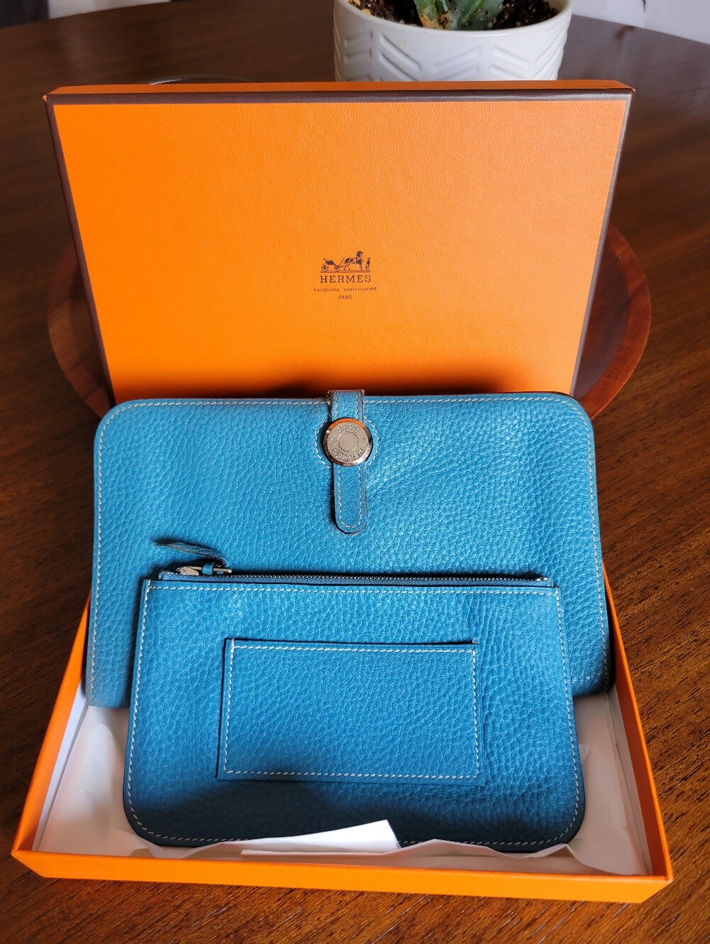 🍒Hermès Togo Leather  Wallet Set